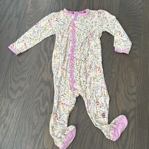 Magnetic Me Footie Pajama - ruffle floral, modal